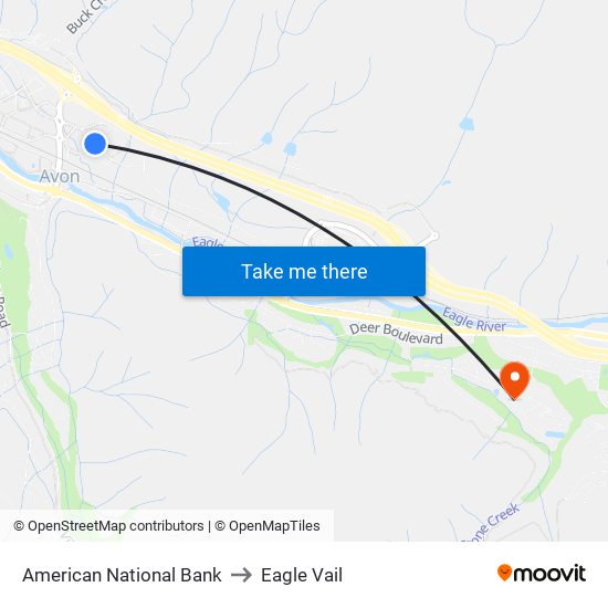 American National Bank to Eagle Vail map