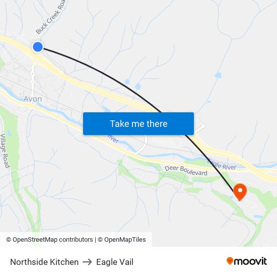 Northside Kitchen to Eagle Vail map