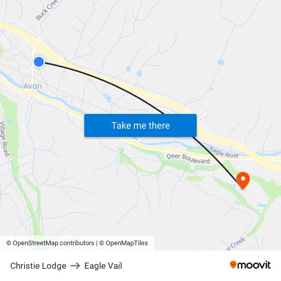 Christie Lodge to Eagle Vail map