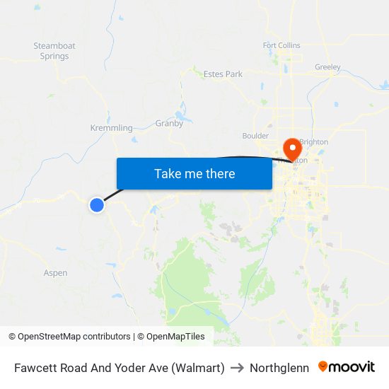Fawcett Road And Yoder Ave (Walmart) to Northglenn map