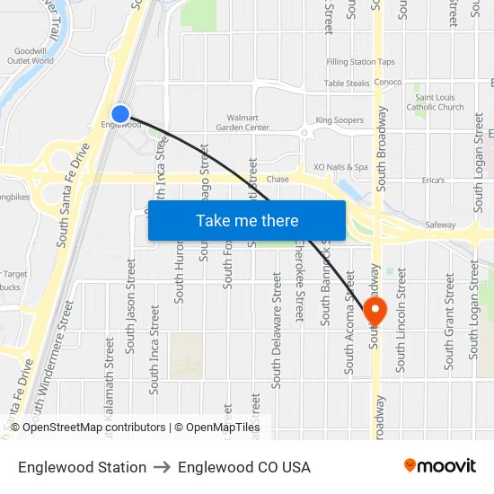 Englewood Station to Englewood CO USA map