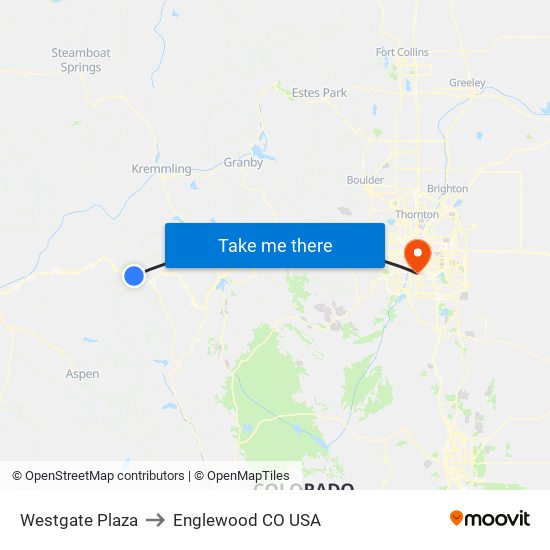 Westgate Plaza to Englewood CO USA map