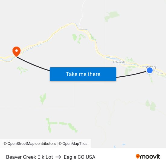 Beaver Creek Elk Lot to Eagle CO USA map