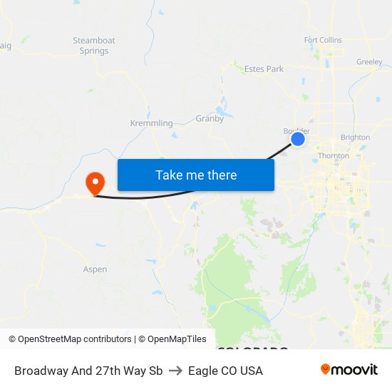 Broadway And 27th Way Sb to Eagle CO USA map
