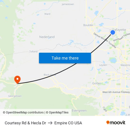 Courtesy Rd & Hecla Dr to Empire CO USA map