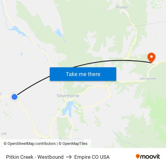Pitkin Creek - Westbound to Empire CO USA map