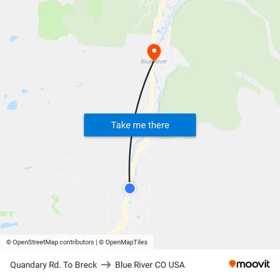 Quandary Rd. To Breck to Blue River CO USA map