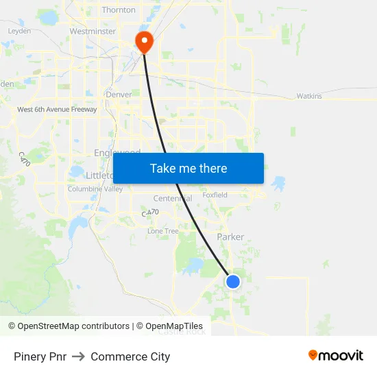 Pinery Pnr to Commerce City map