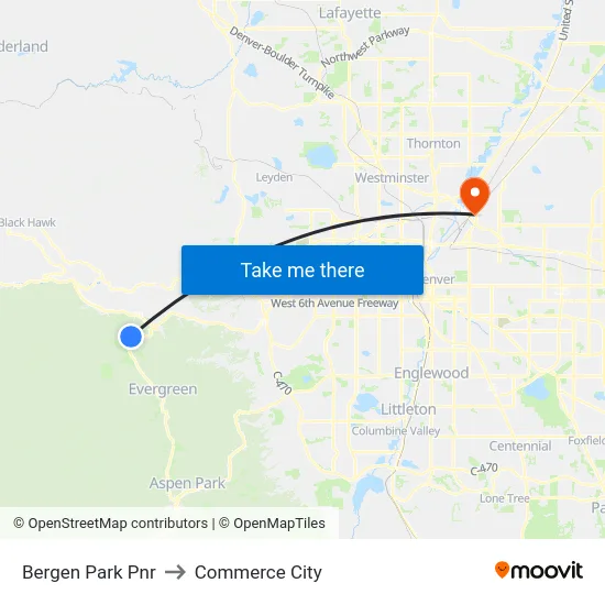 Bergen Park Pnr to Commerce City map