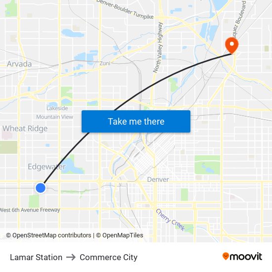 Lamar Station to Commerce City map