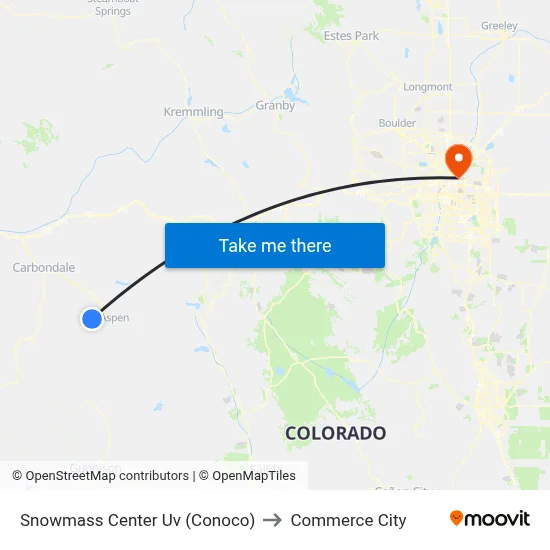 Snowmass Center Uv (Conoco) to Commerce City map