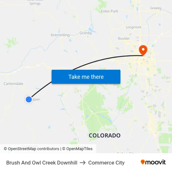 Brush And Owl Creek Downhill to Commerce City map