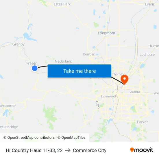 Hi Country Haus 11-33, 22 to Commerce City map