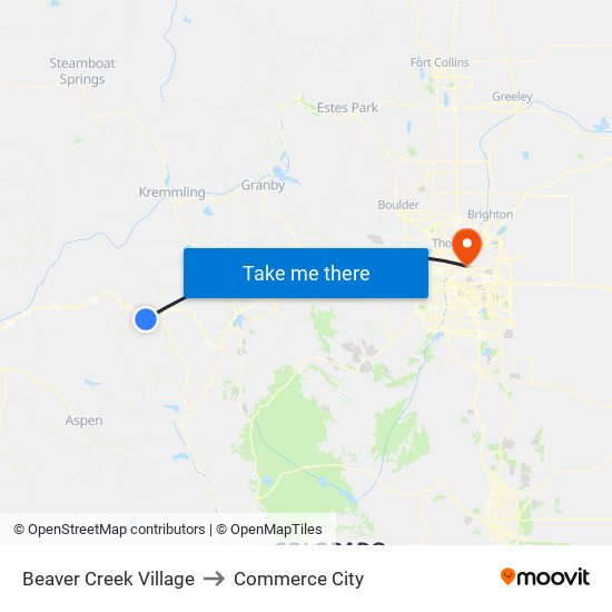 Beaver Creek Village to Commerce City map