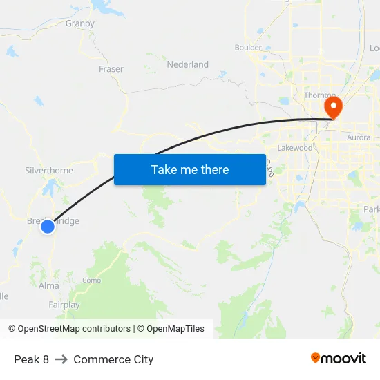 Peak 8 to Commerce City map