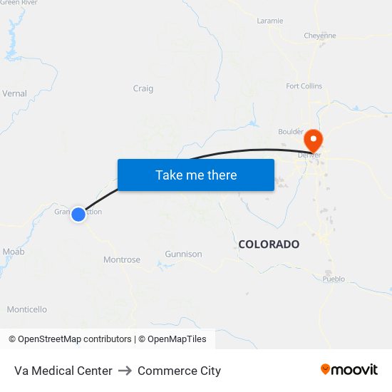 Va Medical Center to Commerce City map