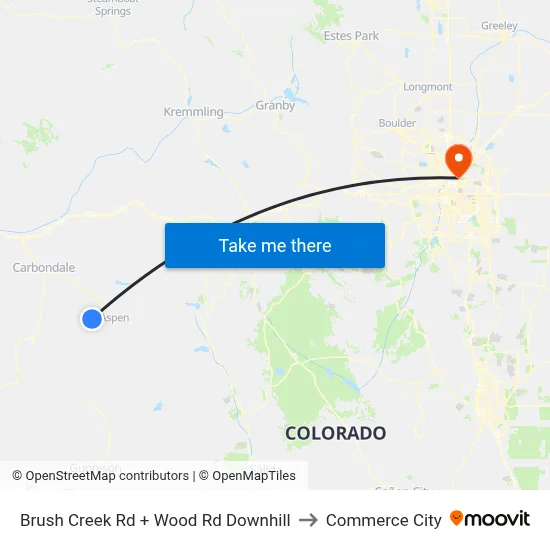 Brush Creek Rd + Wood Rd Downhill to Commerce City map