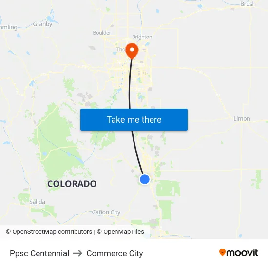 Ppsc Centennial to Commerce City map