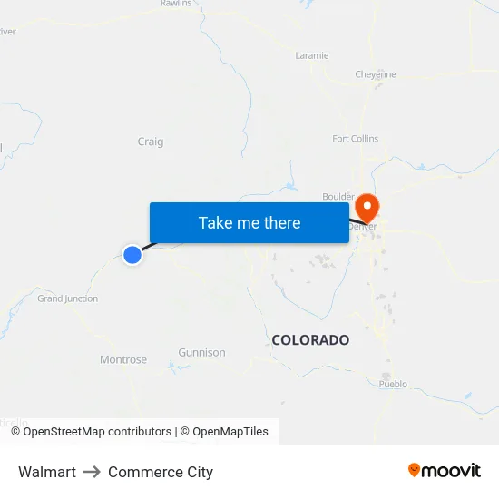 Walmart to Commerce City map