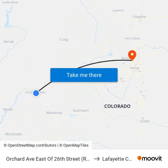 Orchard Ave East Of 26th Street (Rocket Park) to Lafayette CO USA map