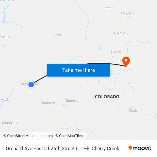 Orchard Ave East Of 26th Street (Rocket Park) to Cherry Creek CO USA map