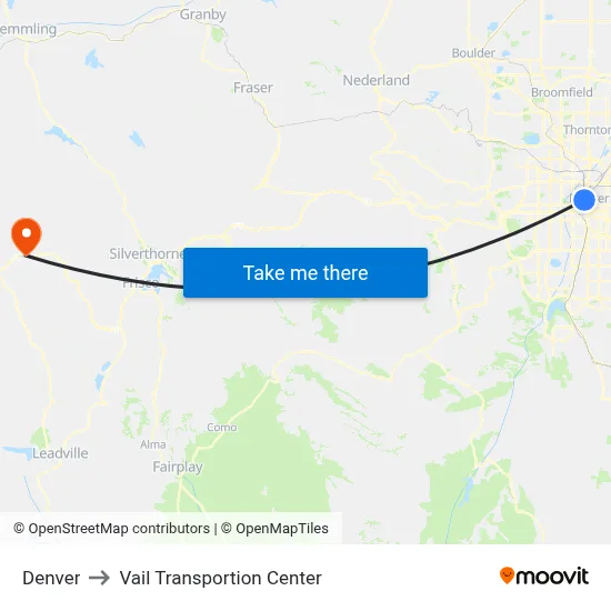 Denver to Vail Transportion Center map