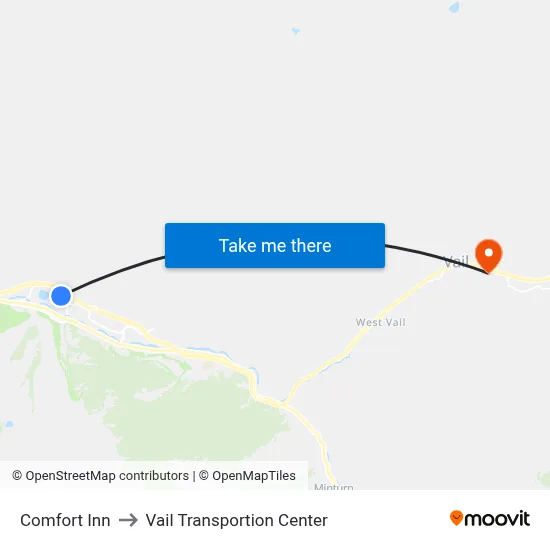 Comfort Inn to Vail Transportion Center map