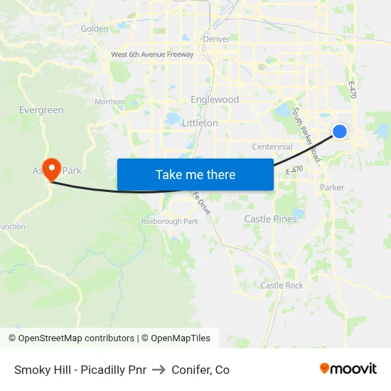Smoky Hill - Picadilly Pnr to Conifer, Co map
