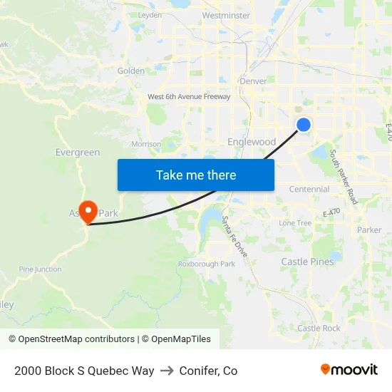 2000 Block S Quebec Way to Conifer, Co map