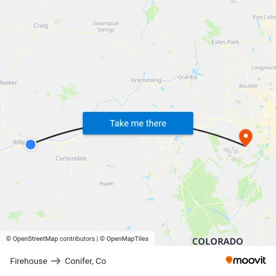 Firehouse to Conifer, Co map