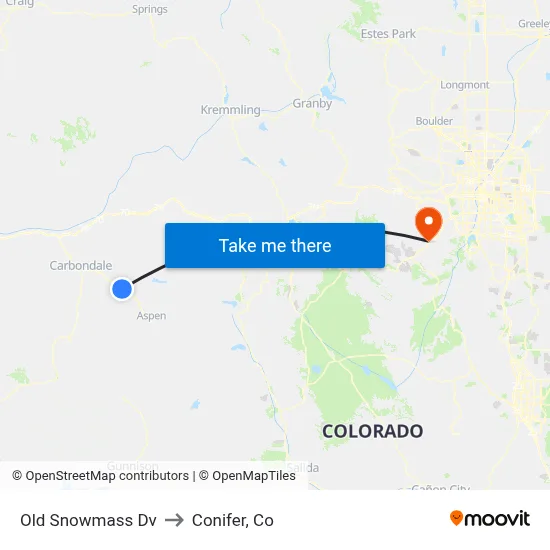Old Snowmass Dv to Conifer, Co map