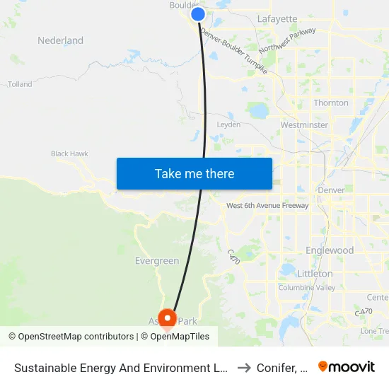 Sustainable Energy And Environment Labs to Conifer, Co map