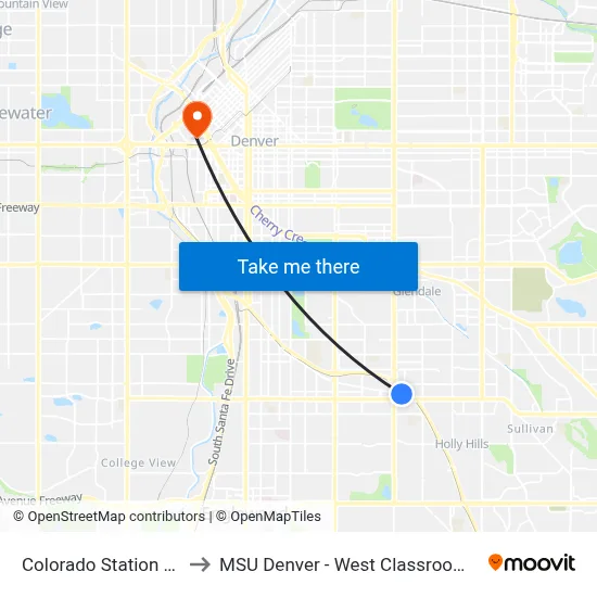 Colorado Station Gate B to MSU Denver - West Classroom Building map