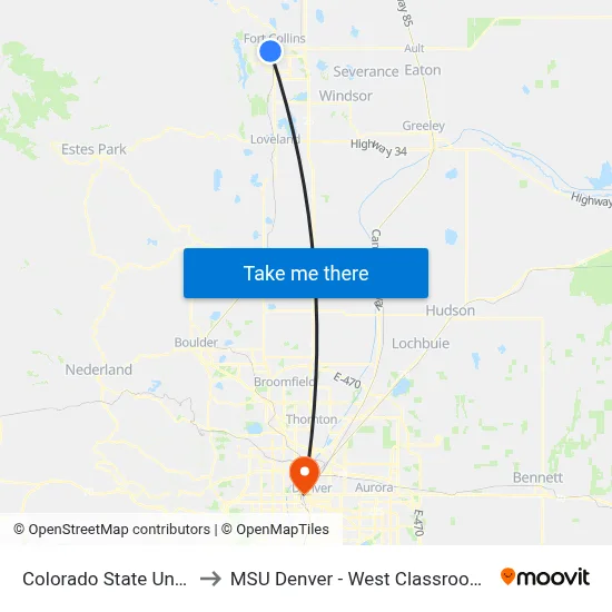 Colorado State University to MSU Denver - West Classroom Building map