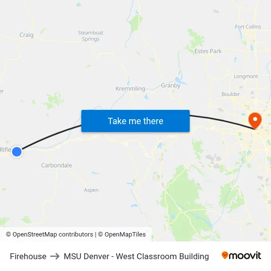 Firehouse to MSU Denver - West Classroom Building map
