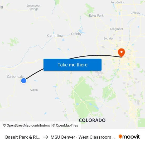 Basalt Park & Ride Dv to MSU Denver - West Classroom Building map
