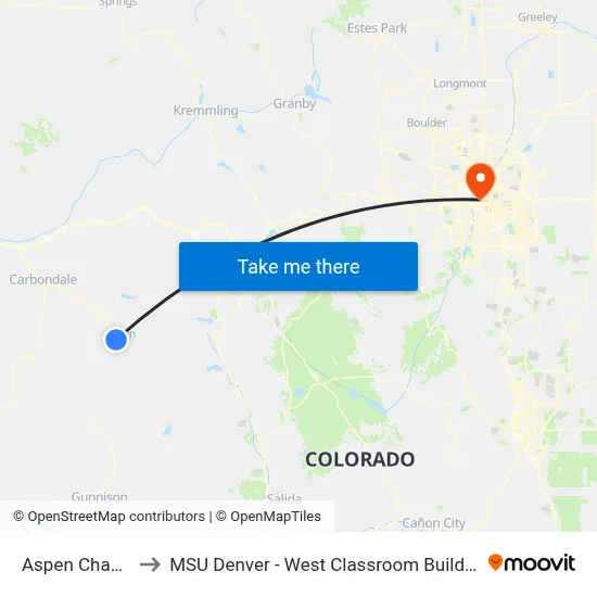 Aspen Chapel to MSU Denver - West Classroom Building map