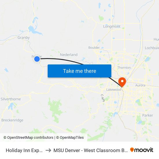 Holiday Inn Express to MSU Denver - West Classroom Building map