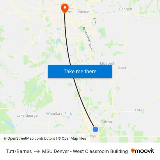 Tutt/Barnes to MSU Denver - West Classroom Building map