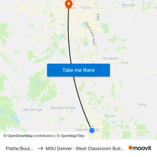 Platte/Boulder to MSU Denver - West Classroom Building map