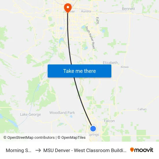Morning Sun to MSU Denver - West Classroom Building map