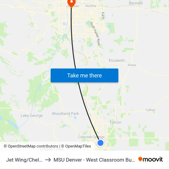 Jet Wing/Chelton to MSU Denver - West Classroom Building map
