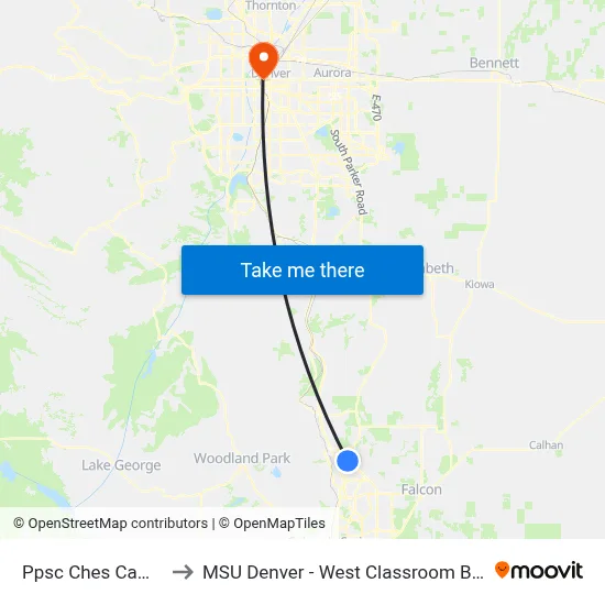 Ppsc Ches Campus to MSU Denver - West Classroom Building map