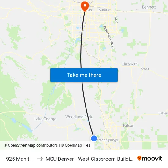 925 Manitou to MSU Denver - West Classroom Building map