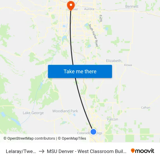 Lelaray/Tweed to MSU Denver - West Classroom Building map