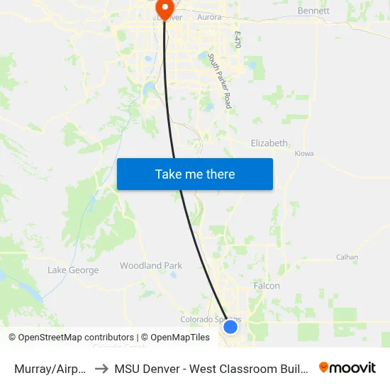 Murray/Airport to MSU Denver - West Classroom Building map