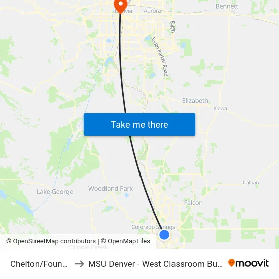 Chelton/Fountain to MSU Denver - West Classroom Building map
