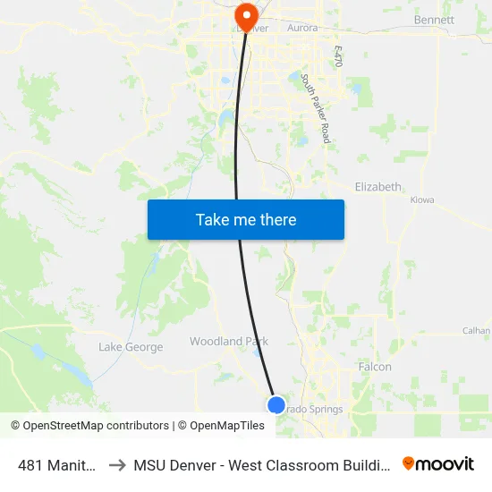 481 Manitou to MSU Denver - West Classroom Building map