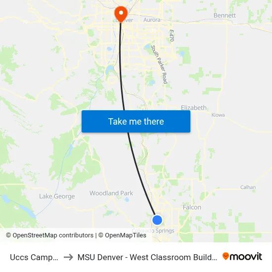 Uccs Campus to MSU Denver - West Classroom Building map