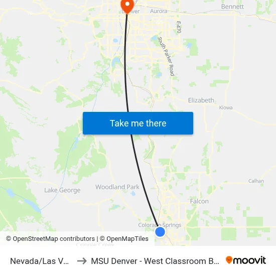 Nevada/Las Vegas to MSU Denver - West Classroom Building map